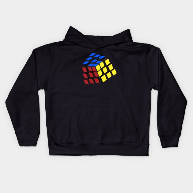 Stickers Flying - Rubik's Cube Inspired Design for people who know How to Solve a Rubik's Cube Kids Hoodie by Cool Cube Merch